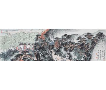 沈明权国画山水蕉林雅集图字画之家