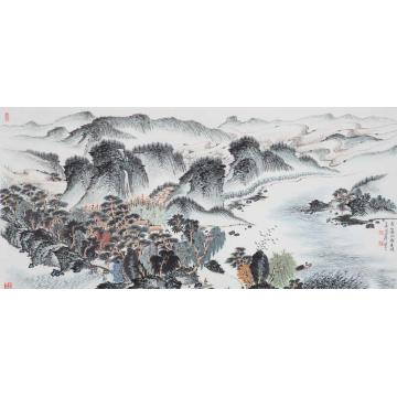 沈明权国画山水青山绿水都是情字画之家