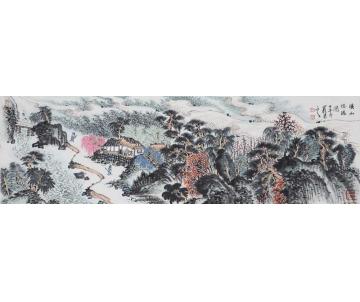 沈明权国画山水溪山隐逸图字画之家