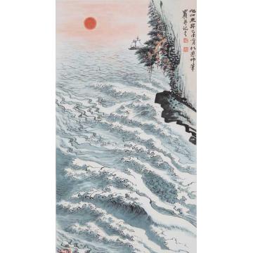 沈明权国画山水旭日东昇字画之家