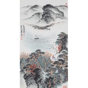 沈明权国画山水一帆风顺字画之家
