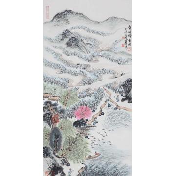 沈明权国画山水春岫归云图字画之家