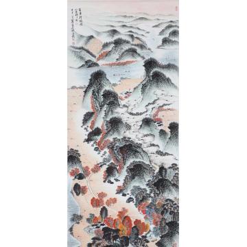 沈明权国画山水富春新貌图字画之家