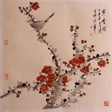 冯涛国画花鸟寒香图字画之家