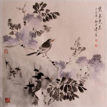 冯涛国画花鸟紫气东来字画之家