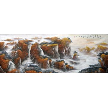 吴进良国画山水金秋太行有人家字画之家