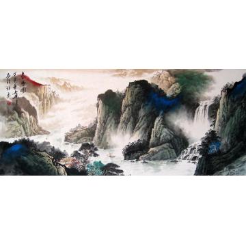 吴进良国画山水春鸣图字画之家