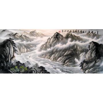 吴进良国画山水春山云海字画之家