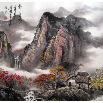 吴进良国画山水高山流水字画之家
