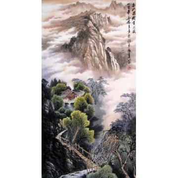 吴进良国画山水高山深处有人家字画之家