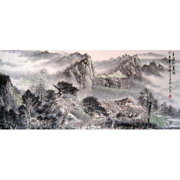 吴进良国画山水黄源秋意图字画之家