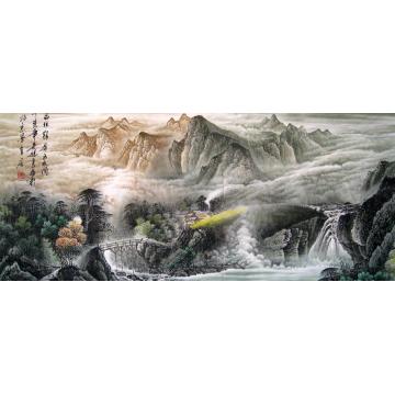 吴进良国画山水家住银屏云水间字画之家