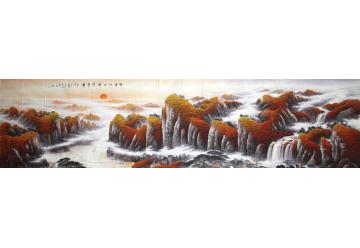 吴进良国画山水锦绣江山强我中华字画之家