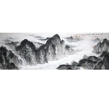 吴进良国画山水晴江帆影字画之家
