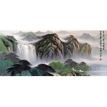 吴进良国画山水泉声入耳迎春来字画之家