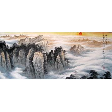吴进良国画山水旭日东升字画之家