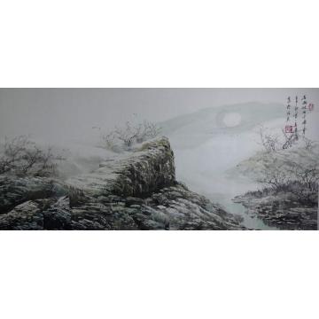 吴进良国画山水春雨过后千峰秀字画之家
