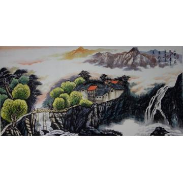 吴进良国画山水山前人家字画之家