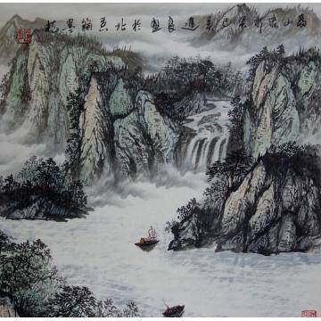 吴进良国画山水高山流水字画之家