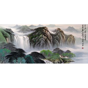 吴进良国画山水泉声入耳迎春来字画之家