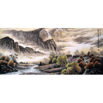 吴进良国画山水山乡十月字画之家
