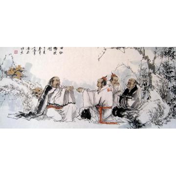 吴进良国画山水四仙醉饮图字画之家