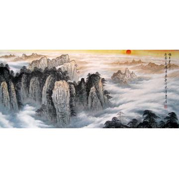 吴进良国画山水旭日东升字画之家