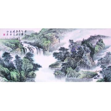 吴进良国画山水南山飞瀑字画之家