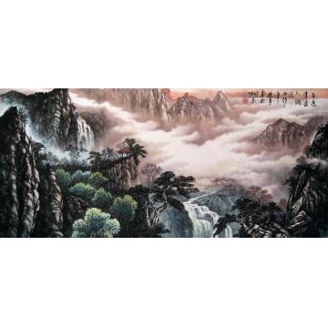 吴进良国画山水百道清泉入涧流字画之家