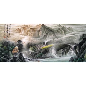 吴进良国画山水家住银屏云水间字画之家