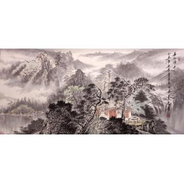 吴进良国画山水春江渔舟字画之家