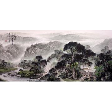 吴进良国画山水春鸣图字画之家