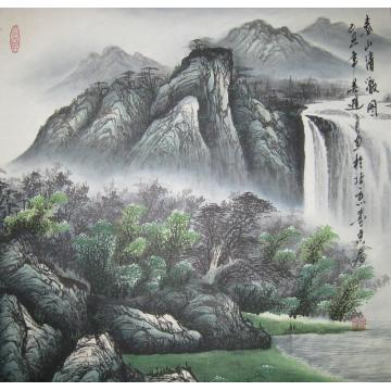 吴进良国画山水春山清澈图字画之家