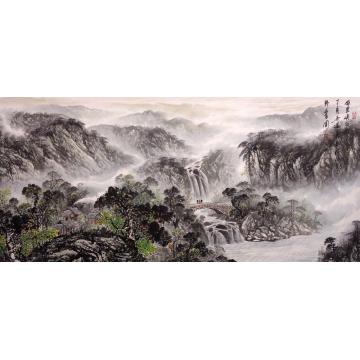 吴进良国画山水风里峡江行字画之家