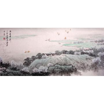 吴进良国画山水湖光倩影字画之家