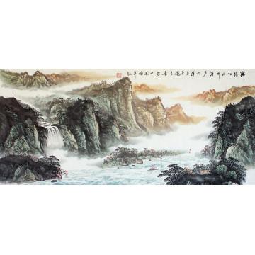 吴进良国画山水锦绣江山听涛声字画之家