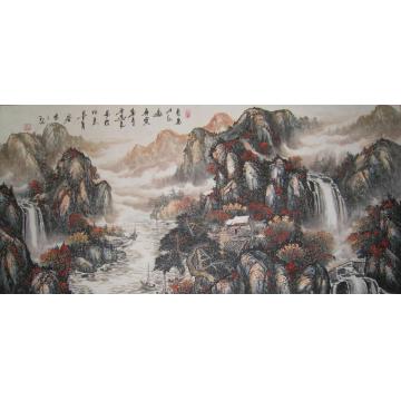 吴进良国画山水看万山红遍字画之家