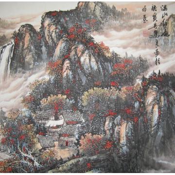 吴进良国画山水漫山红遍字画之家