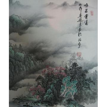 吴进良国画山水鸣泉云瀑字画之家