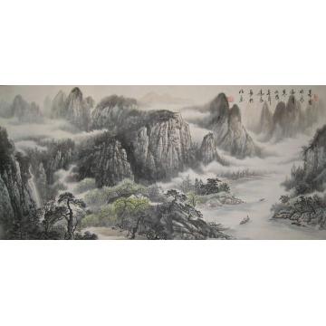 吴进良国画山水暮云收尽 溢清寒字画之家