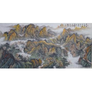 吴进良国画山水前程似锦 美丽家园字画之家