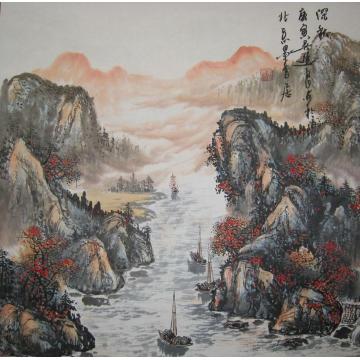 吴进良国画山水深秋字画之家