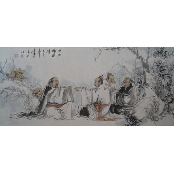 吴进良国画人物四仙畅饮图字画之家