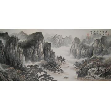 吴进良国画山水峡江高秋字画之家