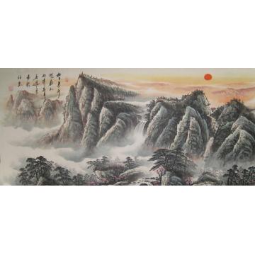 吴进良国画山水旭日东升字画之家