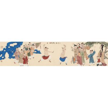 于水国画人物比武图字画之家