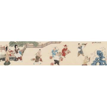 于水国画人物婴戏图字画之家