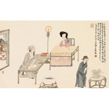 于水国画人物桃花扇·寄扇字画之家