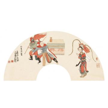 于水国画人物戏剧人物·狄青盗宝字画之家