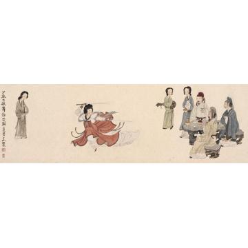 于水国画人物公孙大娘舞剑器图字画之家